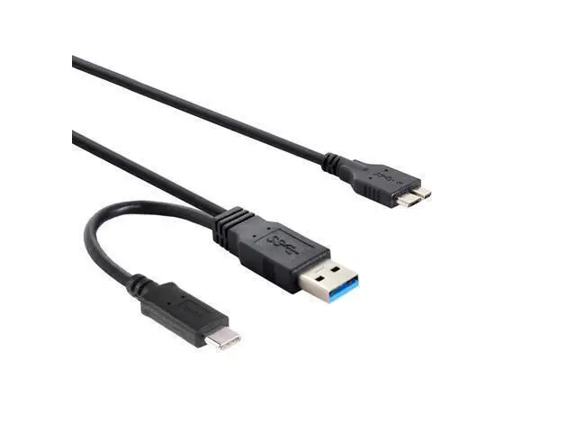 Alt view image 2 of 3 - USB-C USB 3.1 Type-C & USB 3.0 Type-A Host to Micro USB 3.0 Target Combo Data Cable for Disk