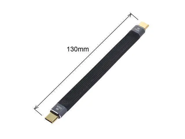 Alt view image 2 of 3 - 10Gbps USB-C Type-C Male to USB-C Male USB 3.1 65W 3A Flat Slim FPC Data Cable for Laptop & Phone 13cm