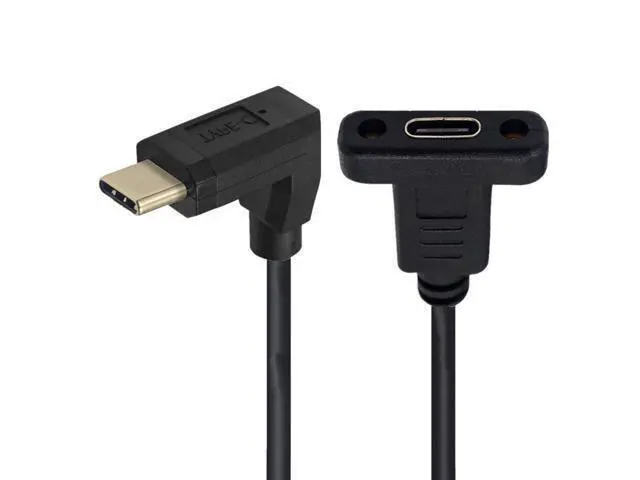 Alt view image 2 of 3 - USB 3.1 Type C USB-C Male to USB-C Female Extension Data Cable 90 Degree Up & Down Angled 30cm