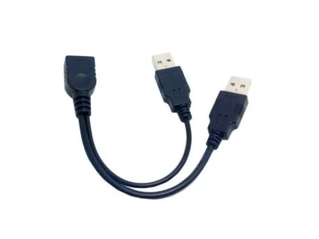 Alt view image 5 of 7 - CYDZ BK USB 2.0 Female A to Dual A Male Extra Power Data Y Cable for 2.5" Hard Disk