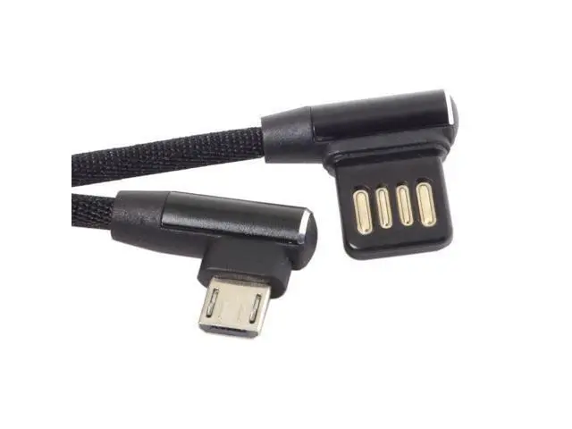 Alt view image 2 of 4 - Left Right Angled 90 Degree USB 2.0 Data Cable with Sleeve for Tablet & Phone 15cm to Micro USB 5Pin