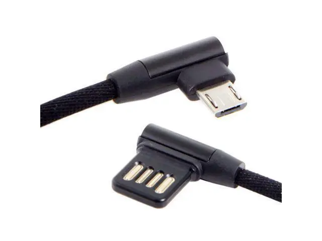 Alt view image 3 of 4 - Left Right Angled 90 Degree USB 2.0 Data Cable with Sleeve for Tablet & Phone 15cm to Micro USB 5Pin