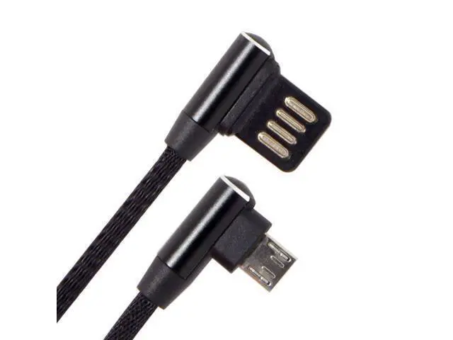 Alt view image 4 of 4 - Left Right Angled 90 Degree USB 2.0 Data Cable with Sleeve for Tablet & Phone 15cm to Micro USB 5Pin