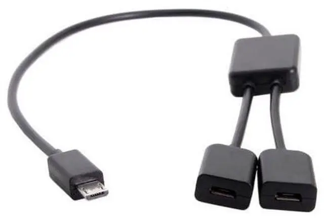 Main image of CYDZ Micro USB to Dual Ports Micro USB Female Hub Cable For Laptop PC & Mouse & Flash Disk