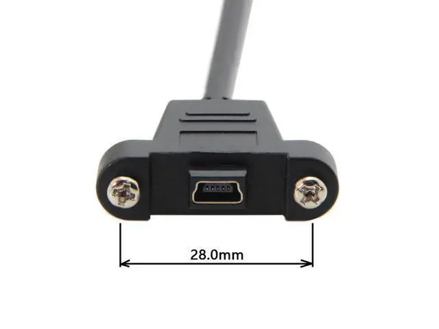 Alt view image 5 of 5 - 50cm Mini USB Cable 5 Pin Male to Female Panel Mount Type Mini USB Extension Adapter Cable