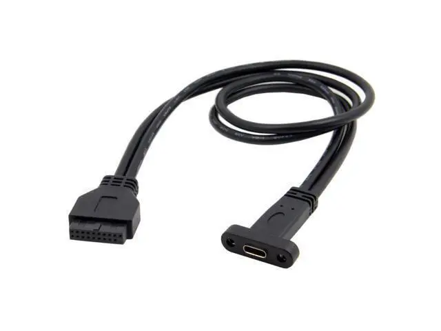 Alt view image 2 of 3 - 40cm USB 3.1 Type C USB-C Female to USB 3.0 Motherboard 19Pin Header Cable Single Port USA