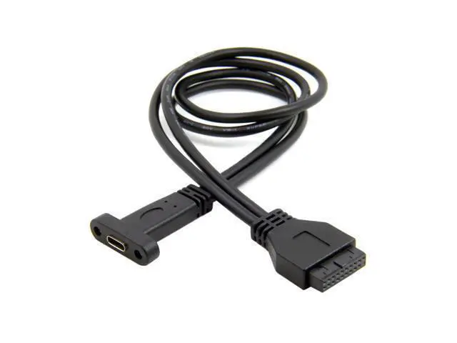 Alt view image 3 of 3 - 40cm USB 3.1 Type C USB-C Female to USB 3.0 Motherboard 19Pin Header Cable Single Port USA