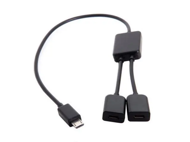 Alt view image 2 of 4 - CYDZ Micro USB to Dual Ports Micro USB Female Hub Cable For Laptop PC & Mouse & Flash Disk