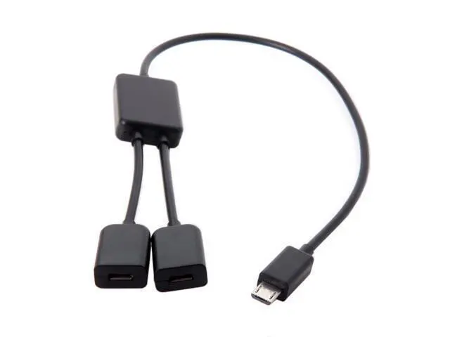 Alt view image 3 of 4 - CYDZ Micro USB to Dual Ports Micro USB Female Hub Cable For Laptop PC & Mouse & Flash Disk
