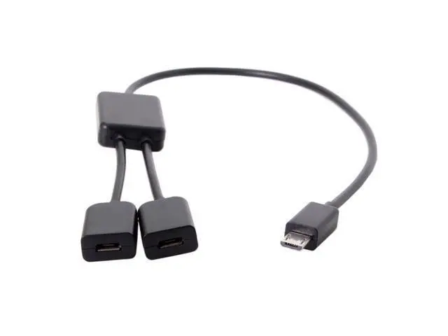 Alt view image 4 of 4 - CYDZ Micro USB to Dual Ports Micro USB Female Hub Cable For Laptop PC & Mouse & Flash Disk