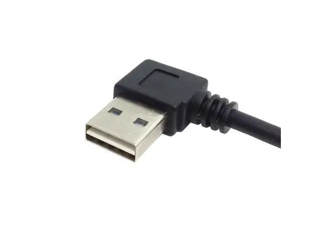 Alt view image 3 of 4 - CYDZ USB 2.0 Male to Male Data Cable 100cm Reversible Design Left & Right Angled 90 Degree 1M