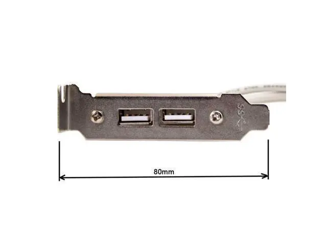 Alt view image 4 of 7 - NGFF Type A USB 2.0 Female Back Panel to Motherboard 9pin Cable 30cm with Low profile 8cm Height PCI Bracket White