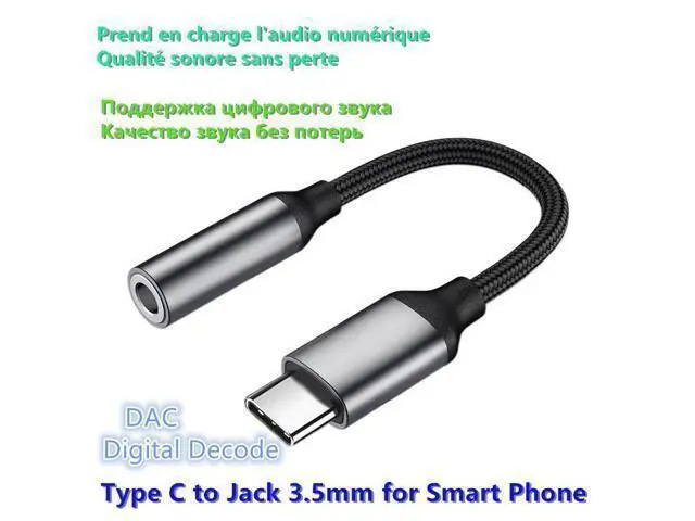 Alt view image 3 of 4 - Adaptateur USB type-c vers prise casque 3.5mm, 3.5 AUX, câble Dongle Audio, cordon DAC haute définition pour Google Pixel 4 3 2 XL