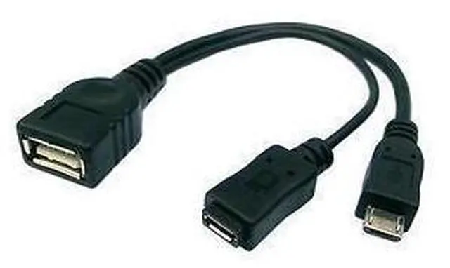 Main image of NGFF Micro USB Host OTG Cable w USB Power for i9100 i9300 i9220 i9250 N7100 Xoom