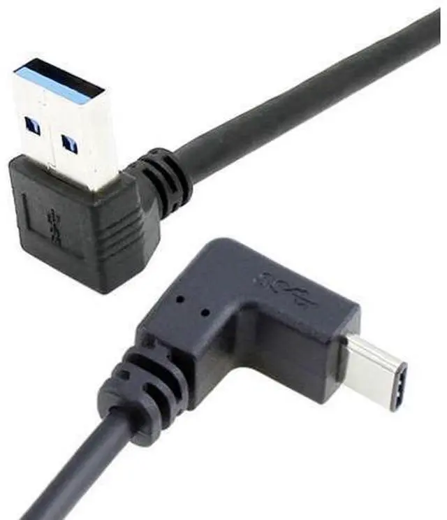 Main image of USB 3.1 USB-C Reversible Angled to 90D Up Angled A Male Data Cable for Laptop