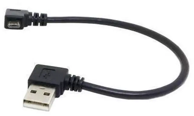 Main image of Left Angled 90 Degree Micro USB Male to USB Left Angled Data Charged Cable 20cm