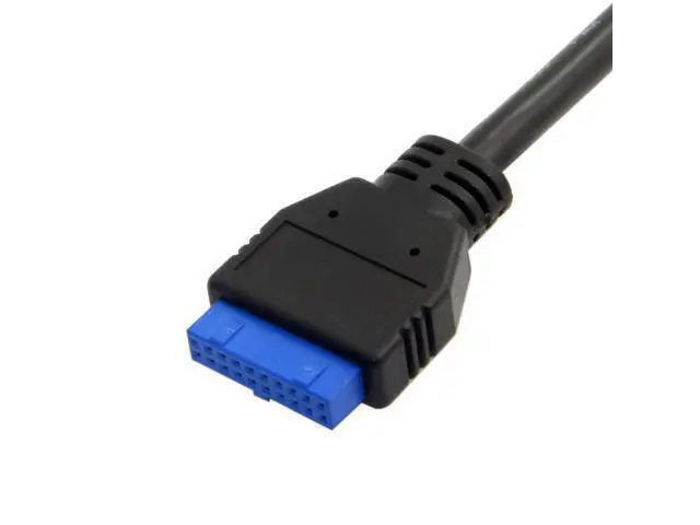 Alt view image 2 of 4 - CYDZ Female USB 3.0 Single Port A Screw Mount Type to Up Angled Motherboard Header 20pin Cable 25cm
