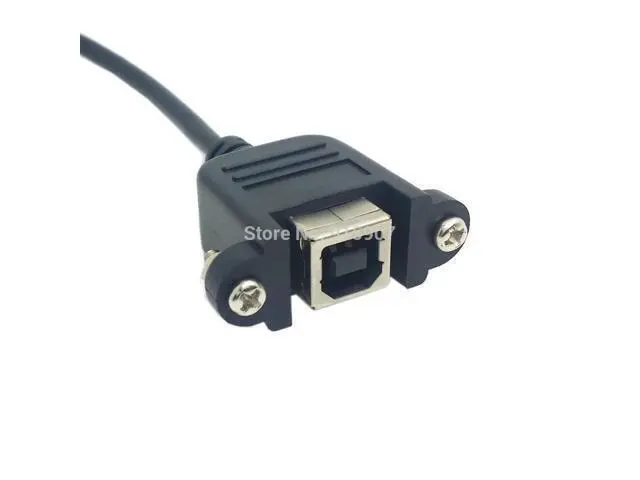 Alt view image 4 of 4 - CYDZ 90 Degree Right Angled USB B Type Male to Female Extension Cable with Screws for Panel Mount 50cm