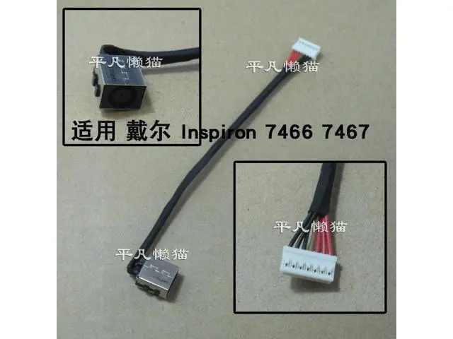 Alt view image 2 of 2 - DC Power Jack with cable For Dell Inspiron 14 15 7466 7467 7567 7556 7566 P65F P78G laptop DC-IN Flex Cable 0NKKV9 DC30100YA00