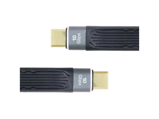 Alt view image 2 of 3 - Male to Male for Laptop & Phone 13cm USB 3.1 10Gbps Flat Slim FPC Data Cable Type-C USB-C