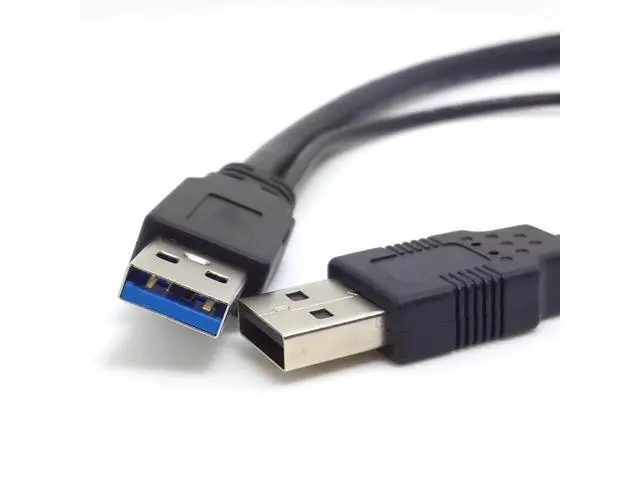 Alt view image 2 of 5 - Two USB 3.0 A Male with USB Power to Micro USB 3.0 Y Cable for Mobile Hard Disk U3-029-0.5M