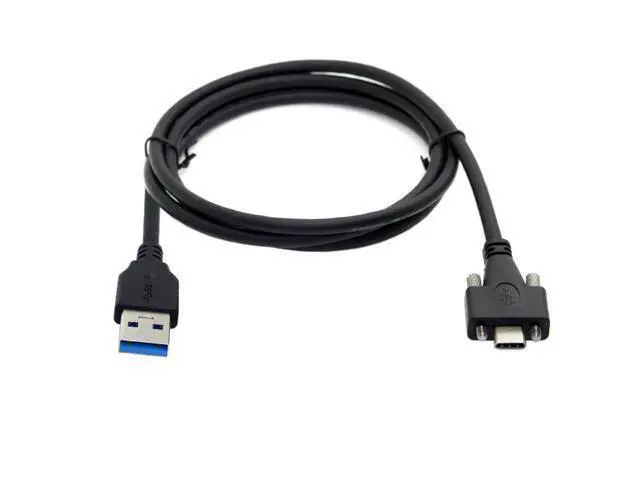 Alt view image 5 of 5 - USB 3.1 Type-C Dual Screw Locking to Standard USB 3.0 Data Cable 1.2m Panel Mount Type