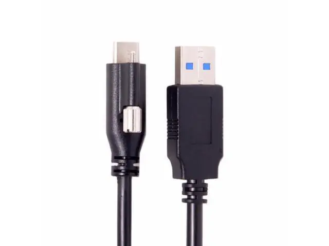 Alt view image 2 of 3 - USB 3.1 Type-C Locking Connector to Standard USB3.0 Data Cable With Panel Screw