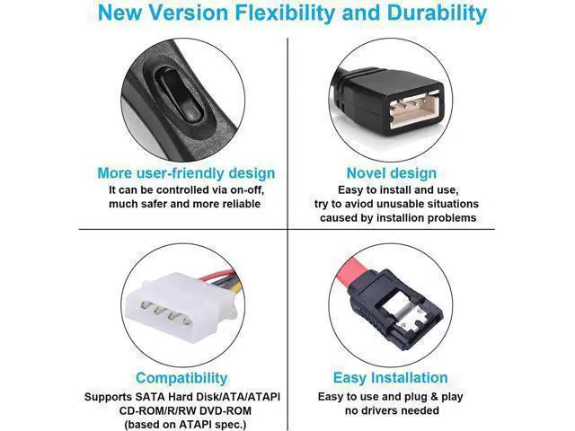 Alt view image 5 of 5 - SATA PATA IDE Drive to USB 2.0 Converter Cable for Hard Drive Disk HDD 2.5 Inch 3.5 Inch with AC Power Adapter,EU Plug