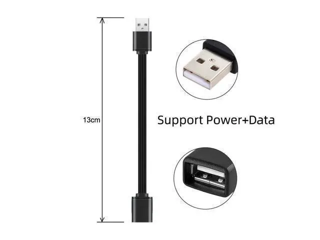 Alt view image 2 of 3 - 13cm USB 2.0 Type-A Male to USB Type-A Female Data Flat Slim FPC Cable for FPV & Disk & Phone