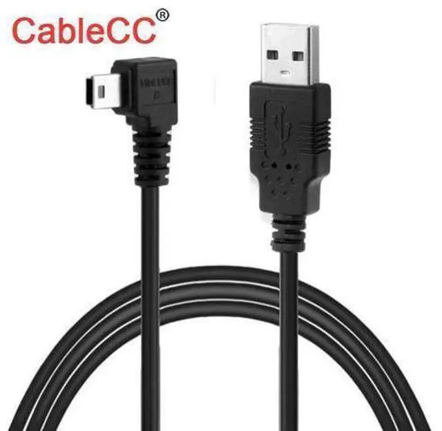 Main image of CableCC 5pin Mini USB Male Left Angled B Type 90 Degree to USB 2.0 A Male Data Cable 0.5M