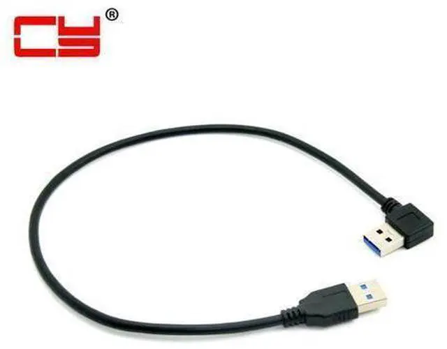 Main image of USB 3.0 A Type Male 90 Degree Right Angled to Straight A Type Male Data Cable Cord for Mobile Hard Disk Drive & SSD 40cm