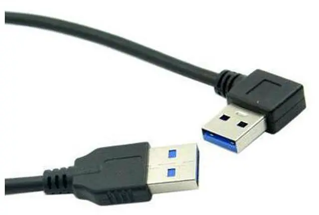 Alt view image 5 of 5 - USB 3.0 A Type Male 90 Degree Right Angled to Straight A Type Male Data Cable Cord for Mobile Hard Disk Drive & SSD 40cm