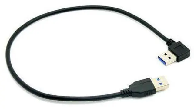 Main image of 90 Degree Right Angled USB 3.0 A Type Male to Straight A Type Male Data Cable 40cm