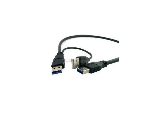 Alt view image 2 of 5 - Super Speed USB 3.0 Power Y Cable Two A Male to USB Male for Mobile Hard Disk