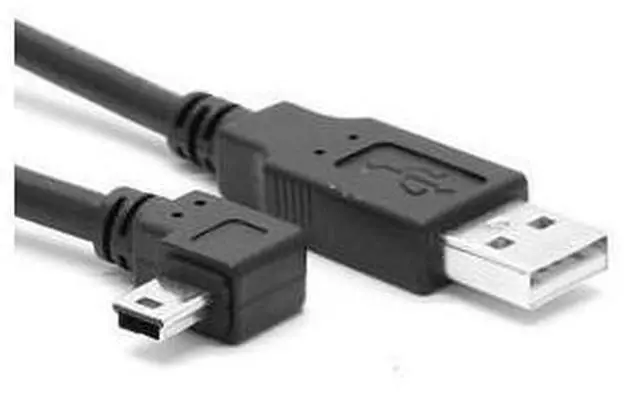 Main image of Right Angled 90 Degree Mini USB B Type 5pin Male to USB 2.0 Male Data Cable 0 .5M U2-057-RI