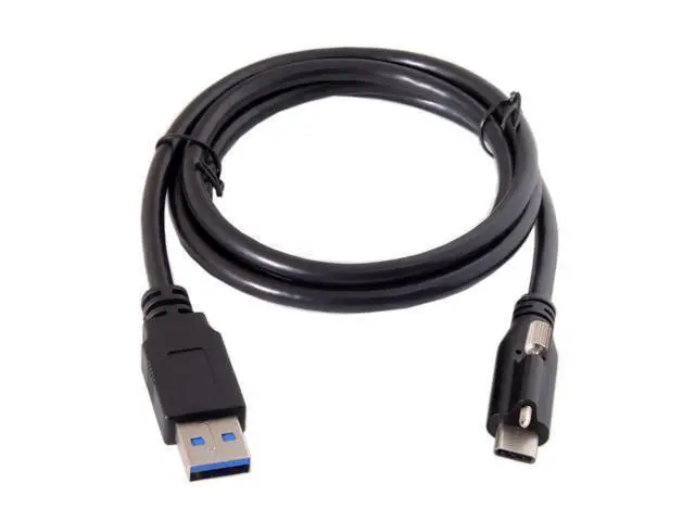 Alt view image 3 of 3 - CY USB 3.1 Type-C Locking Connector to Standard USB3.0 Data Cable 1.2m With Panel Mount Screw