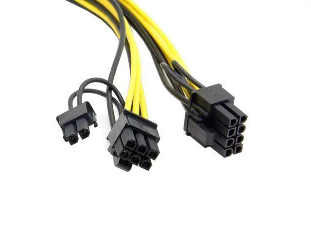 Alt view image 4 of 4 - CYDZ PCI-E PCI Express ATX 6Pin Male to Dual 8Pin & 6Pin Female Video Card Extension Power Splitter Cable