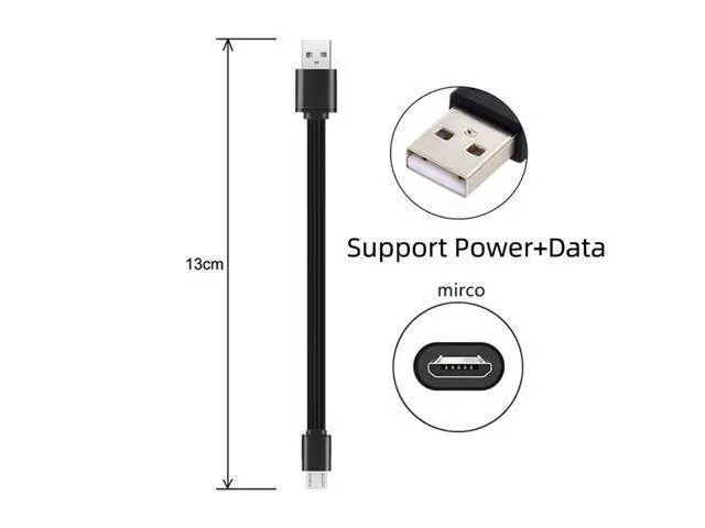Alt view image 2 of 3 - 13cm USB 2.0 Type-A Male to Micro USB Male Data Flat Slim FPC Cable for FPV & Disk & Phone