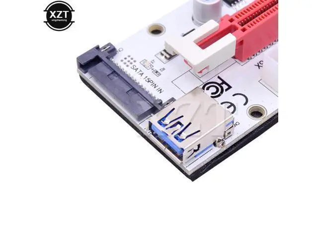 Alt view image 3 of 6 - 1pcs M.2 NGFF PCI-E X16 extension cable Slot Transfer Card sata 6pin 4pin molex Riser card raiser for Bitcoin mining est