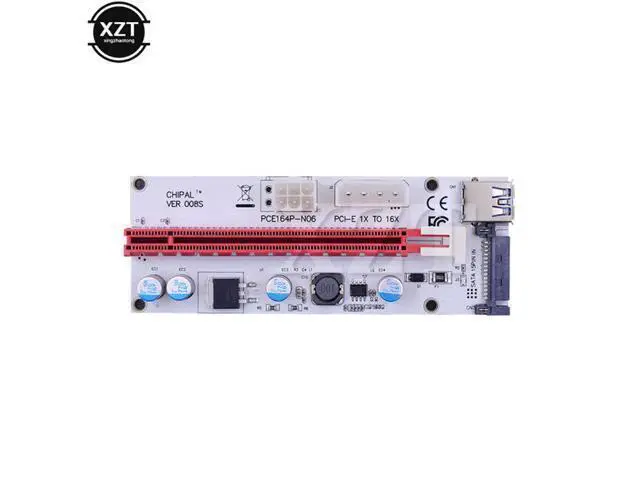 Alt view image 5 of 6 - 1pcs M.2 NGFF PCI-E X16 extension cable Slot Transfer Card sata 6pin 4pin molex Riser card raiser for Bitcoin mining est