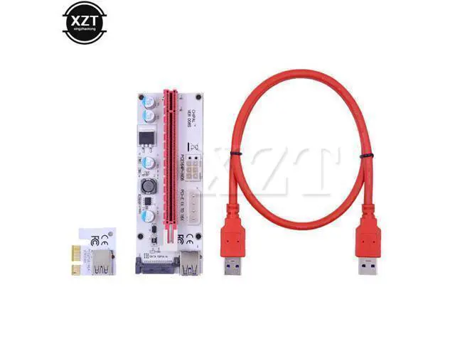 Alt view image 4 of 6 - 1pcs M.2 NGFF PCI-E X16 extension cable Slot Transfer Card sata 6pin 4pin molex Riser card raiser for Bitcoin mining est