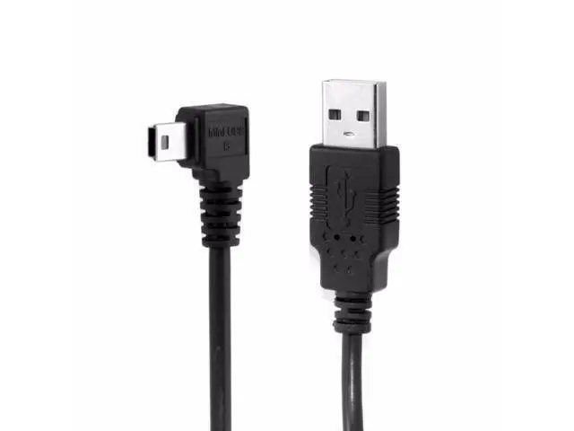 Alt view image 2 of 3 - Mini USB B Type 5pin Male Left Angled 90 Degree to USB 2.0 Male Data Cable with Ferrite 3.0m