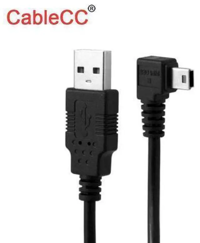 Main image of Mini USB B Type 5pin Male Right Angled 90 Degree to USB 2.0 Male Data Cable with Ferrite 3.0m