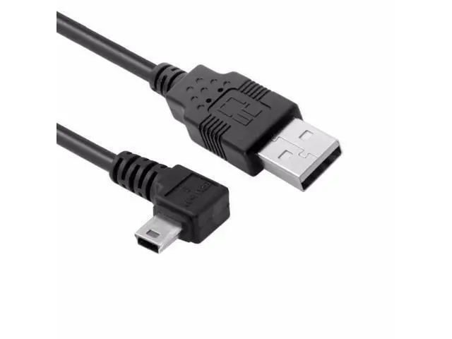 Alt view image 3 of 3 - Mini USB B Type 5pin Male Right Angled 90 Degree to USB 2.0 Male Data Cable with Ferrite 3.0m