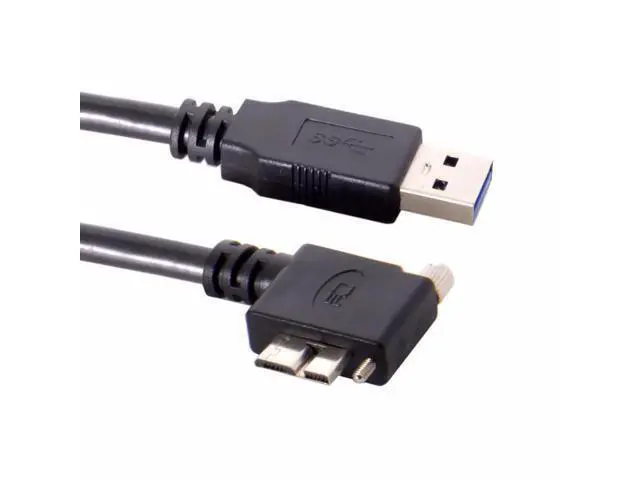 Alt view image 5 of 5 - 90D Left Angled Micro USB Screw Mount to 3.0 Data Cable for Industrial Camera