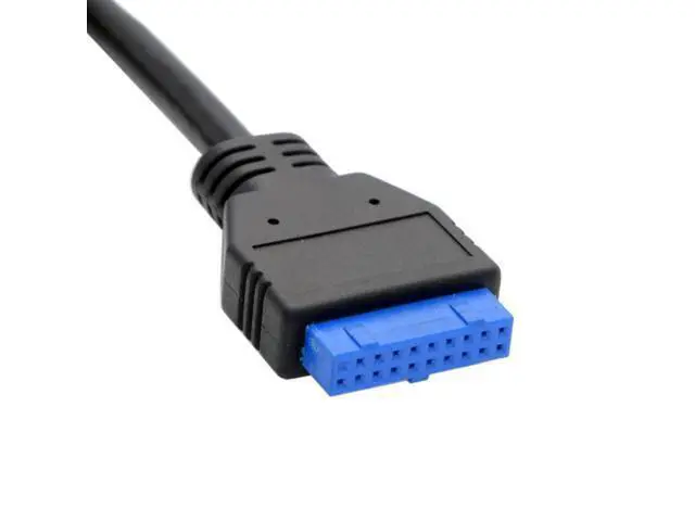 Alt view image 2 of 3 - 90 D Left angled USB 3.0 B Type Male to 3.0 Motherboard 19pin Header Cable 50cm