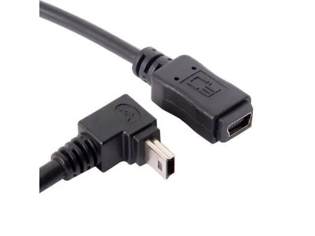 Alt view image 4 of 5 - GPS Mini USB B Type 5P 90D Up Direct Angled Male to Female Extension Cable 20cm