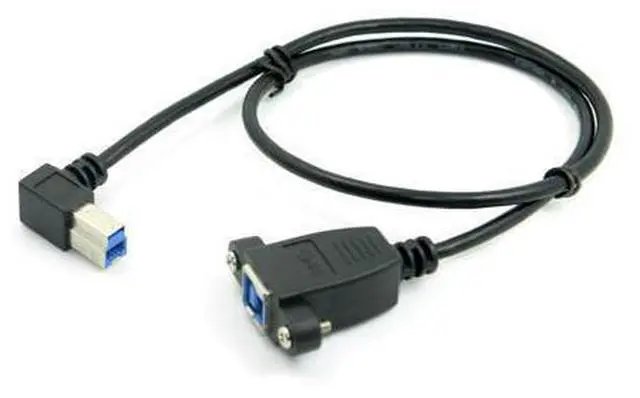 Main image of USB 3.0 Back Panel Mount B Type Female To Right Angled 90 Degree B Type Male Extension Cable 0.5m