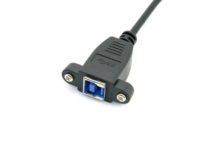 Alt view image 3 of 3 - USB 3.0 Back Panel Mount B Type Female To Right Angled 90 Degree B Type Male Extension Cable 0.5m