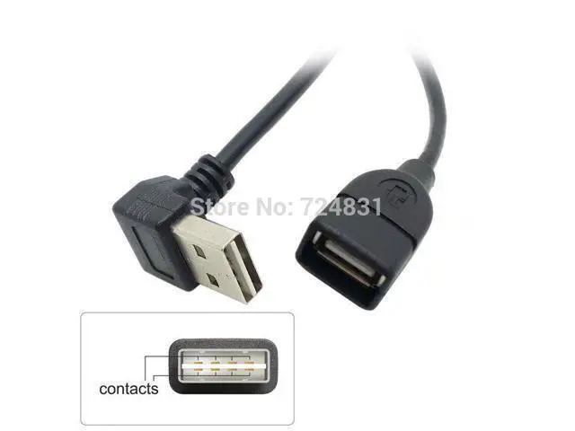 Alt view image 2 of 3 - USB 2.0 Male to Female Extension Cable Reversible Design Up & Down Angled 90 Degree 100cm